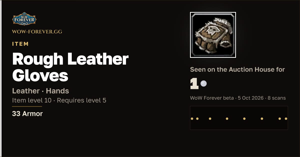The preview card for Rough Leather Gloves