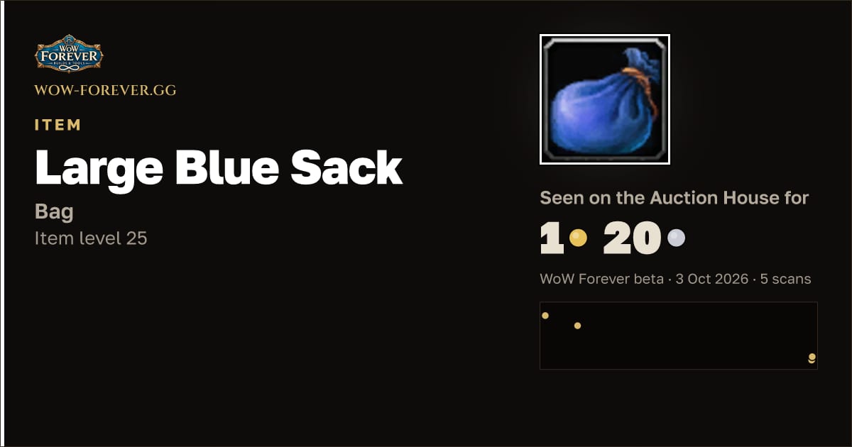 The preview card for Large Blue Sack