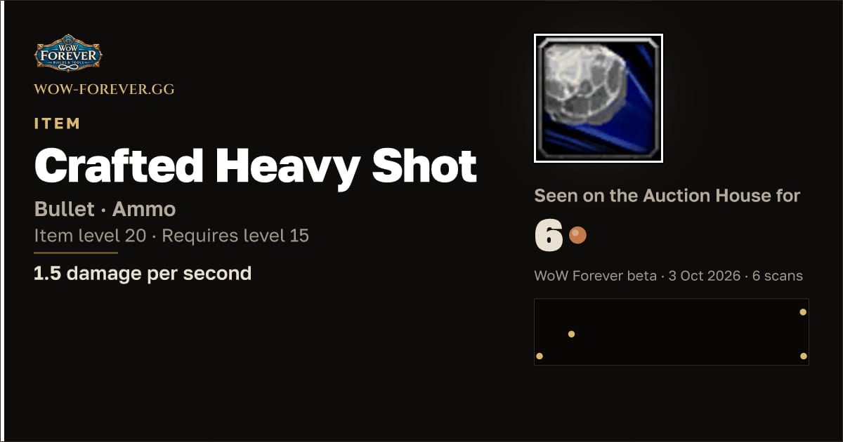 The preview card for Crafted Heavy Shot