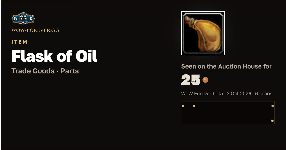 The preview card for Flask of Oil