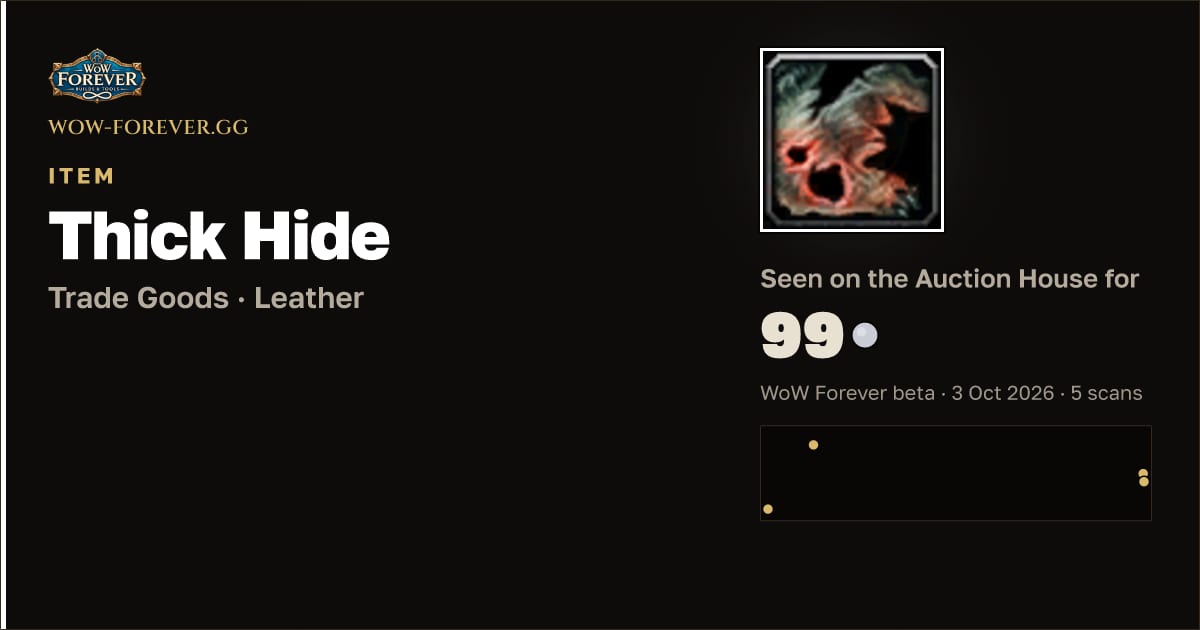 The preview card for Thick Hide
