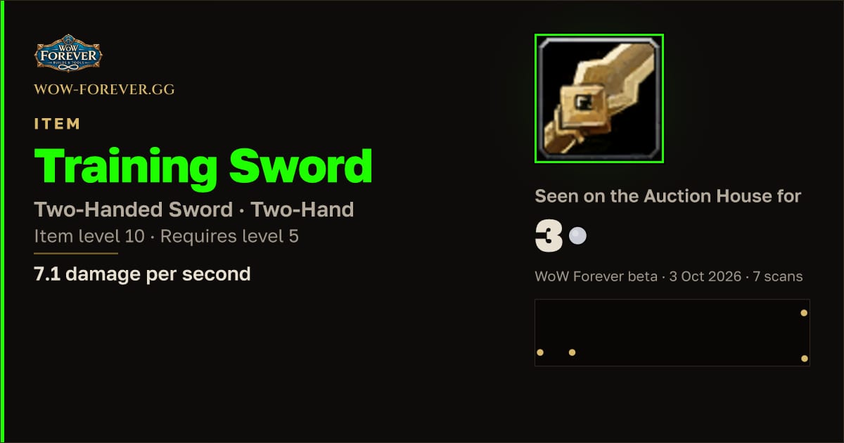 The preview card for Training Sword