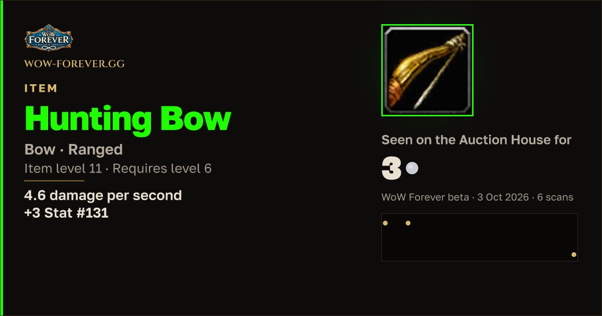 The preview card for Hunting Bow