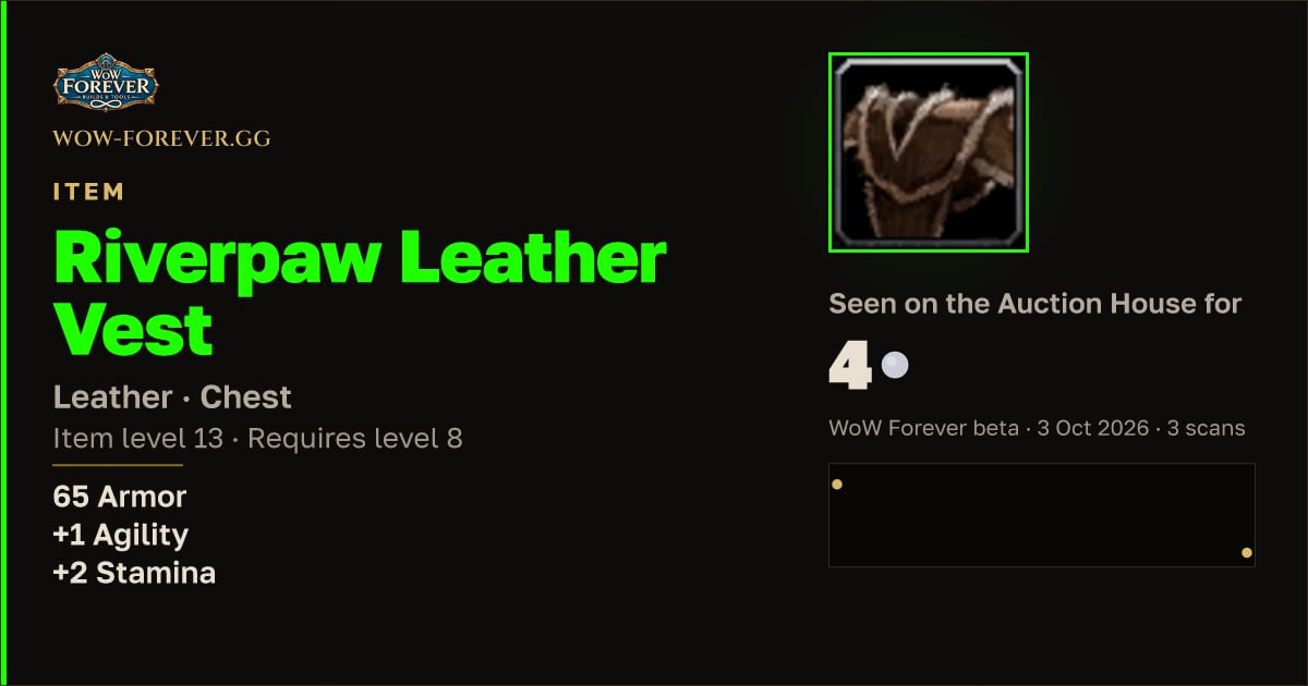 The preview card for Riverpaw Leather Vest