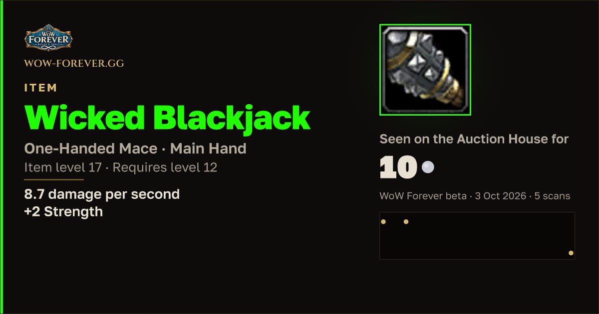 The preview card for Wicked Blackjack