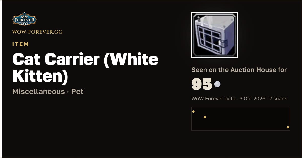 The preview card for Cat Carrier (White Kitten)