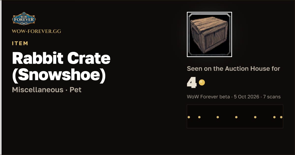 The preview card for Rabbit Crate (Snowshoe)