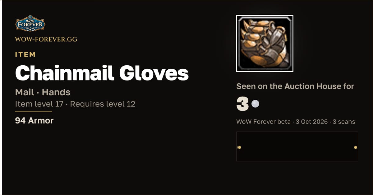 The preview card for Chainmail Gloves