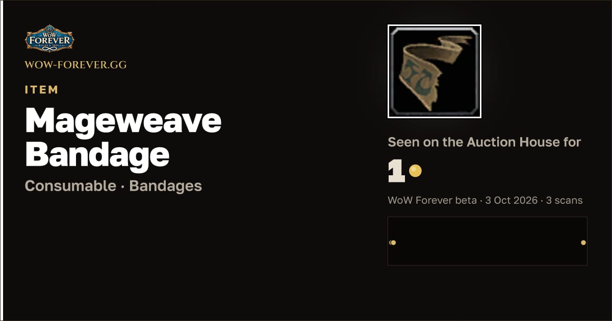 The preview card for Mageweave Bandage