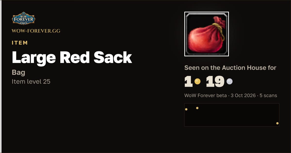 The preview card for Large Red Sack
