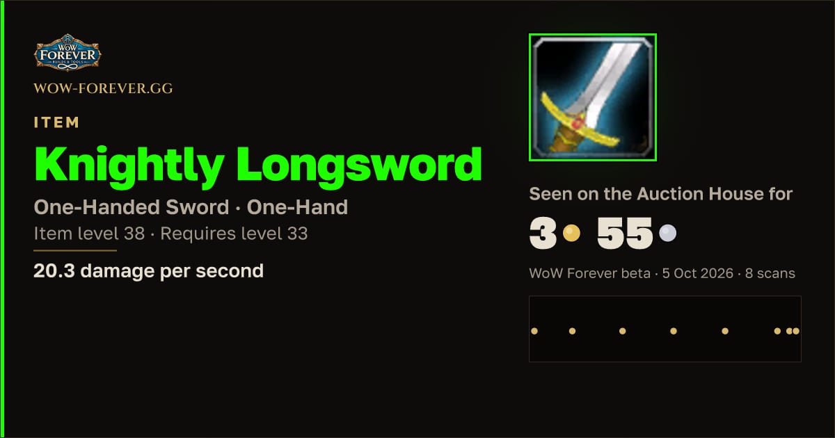 The preview card for Knightly Longsword