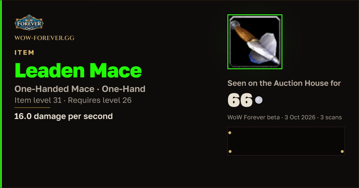 The preview card for Leaden Mace