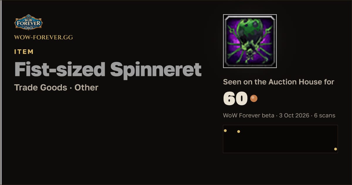 The preview card for Fist-sized Spinneret