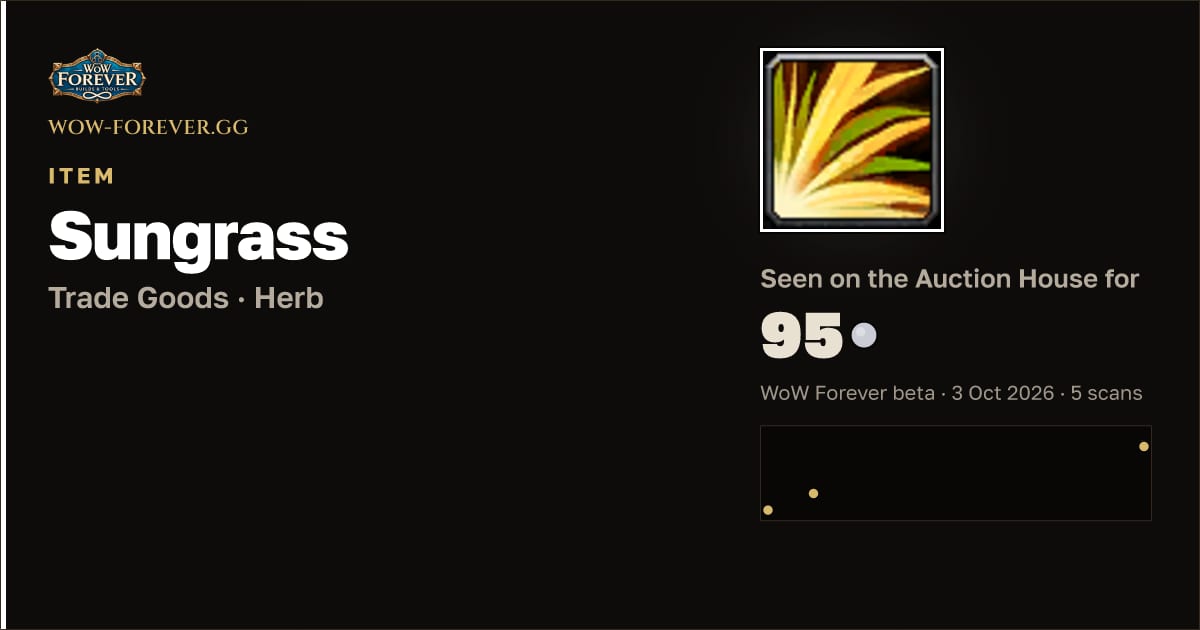 The preview card for Sungrass