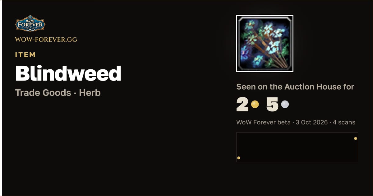 The preview card for Blindweed