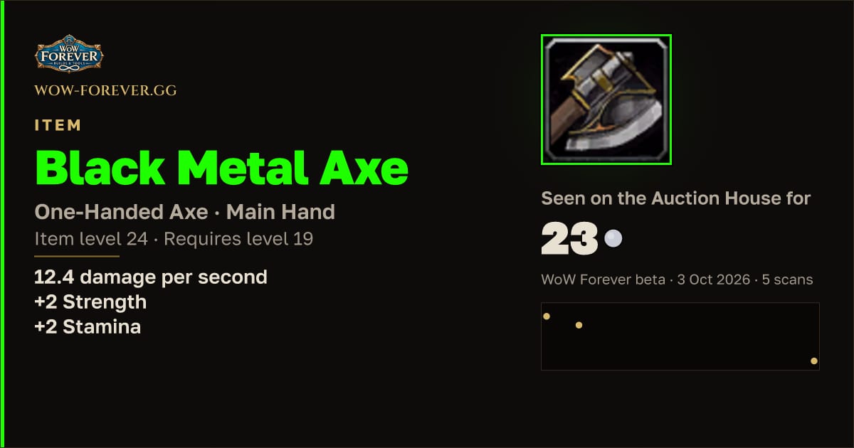 The preview card for Black Metal Axe
