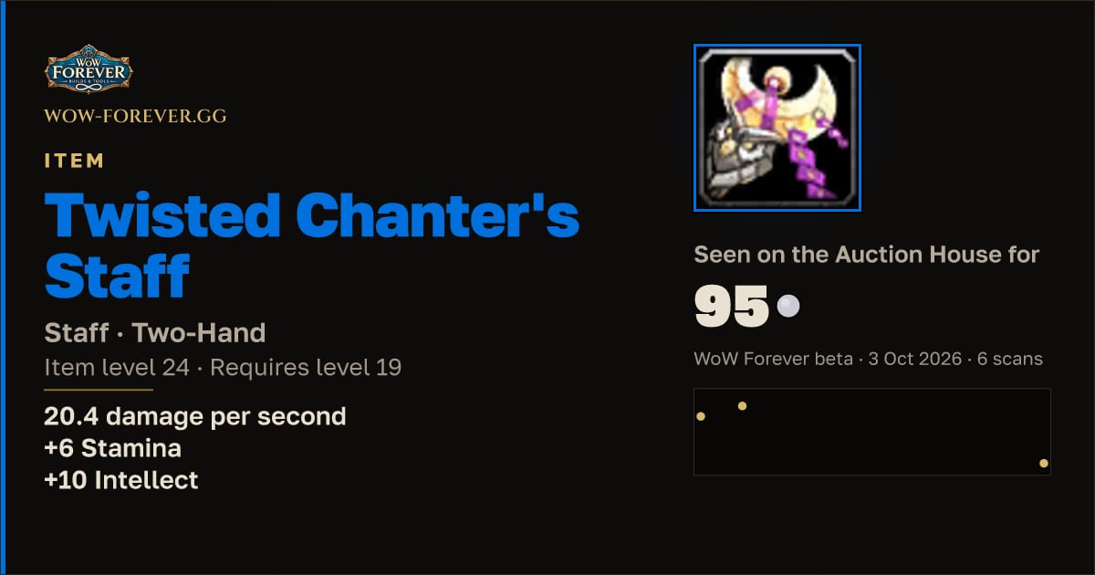The preview card for Twisted Chanter's Staff