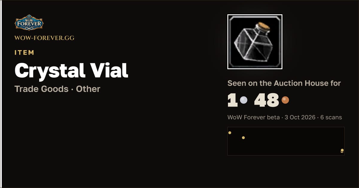 The preview card for Crystal Vial
