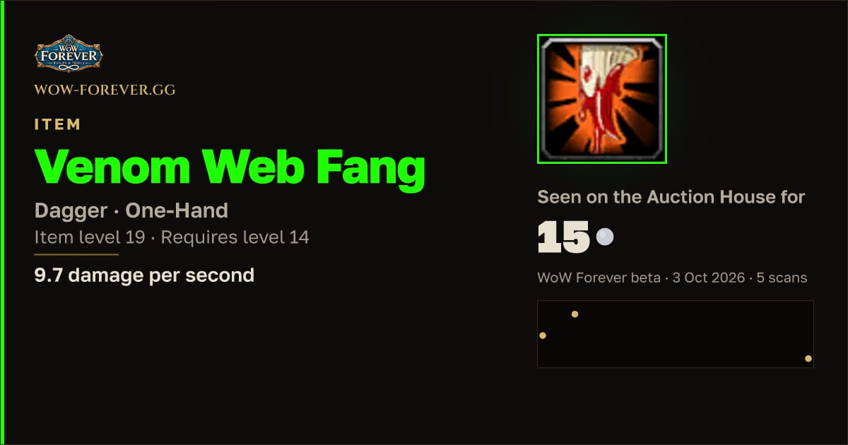 The preview card for Venom Web Fang