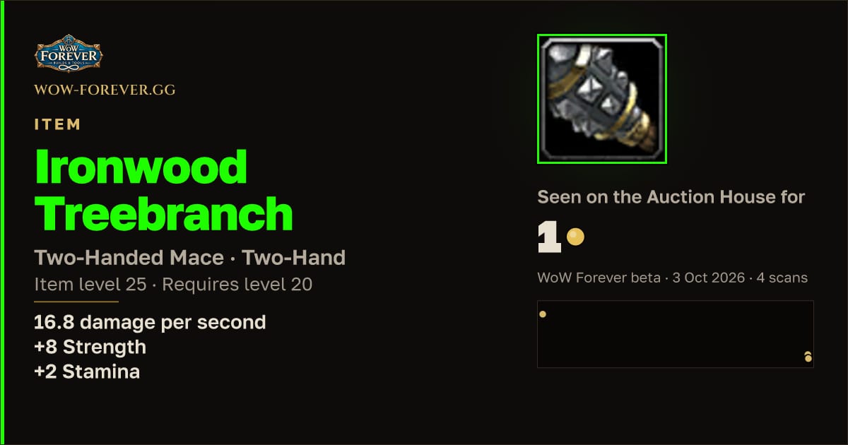 The preview card for Ironwood Treebranch