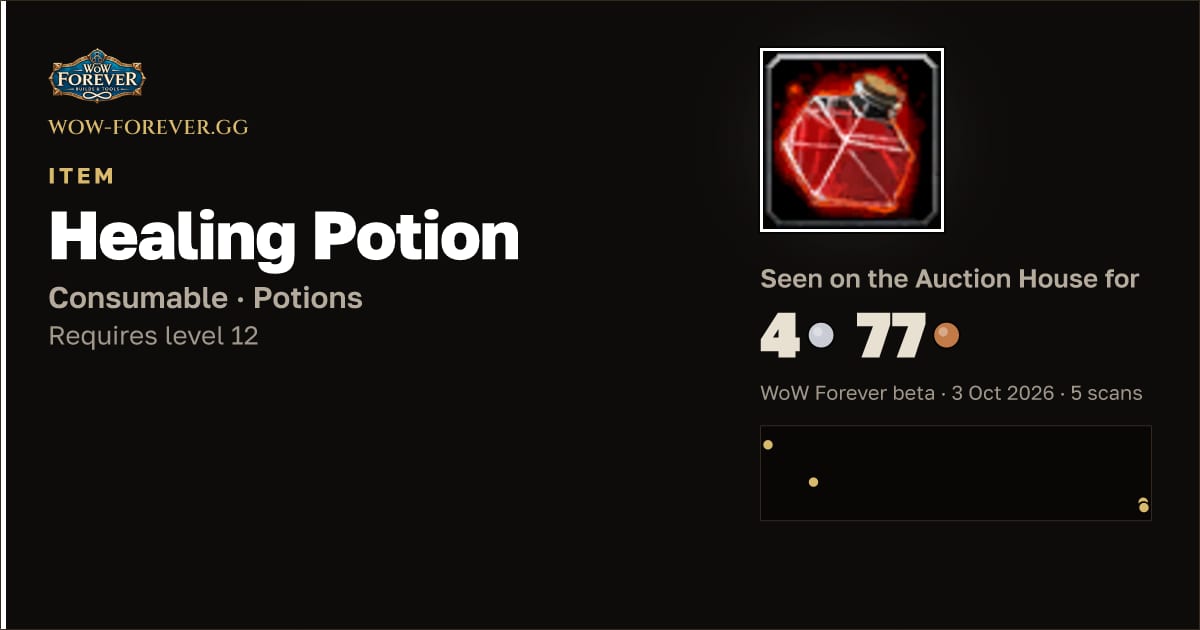 The preview card for Healing Potion