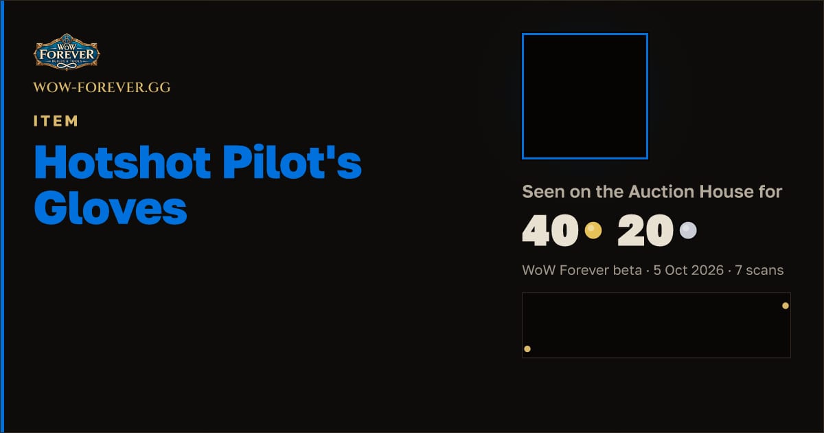 The preview card for Hotshot Pilot's Gloves