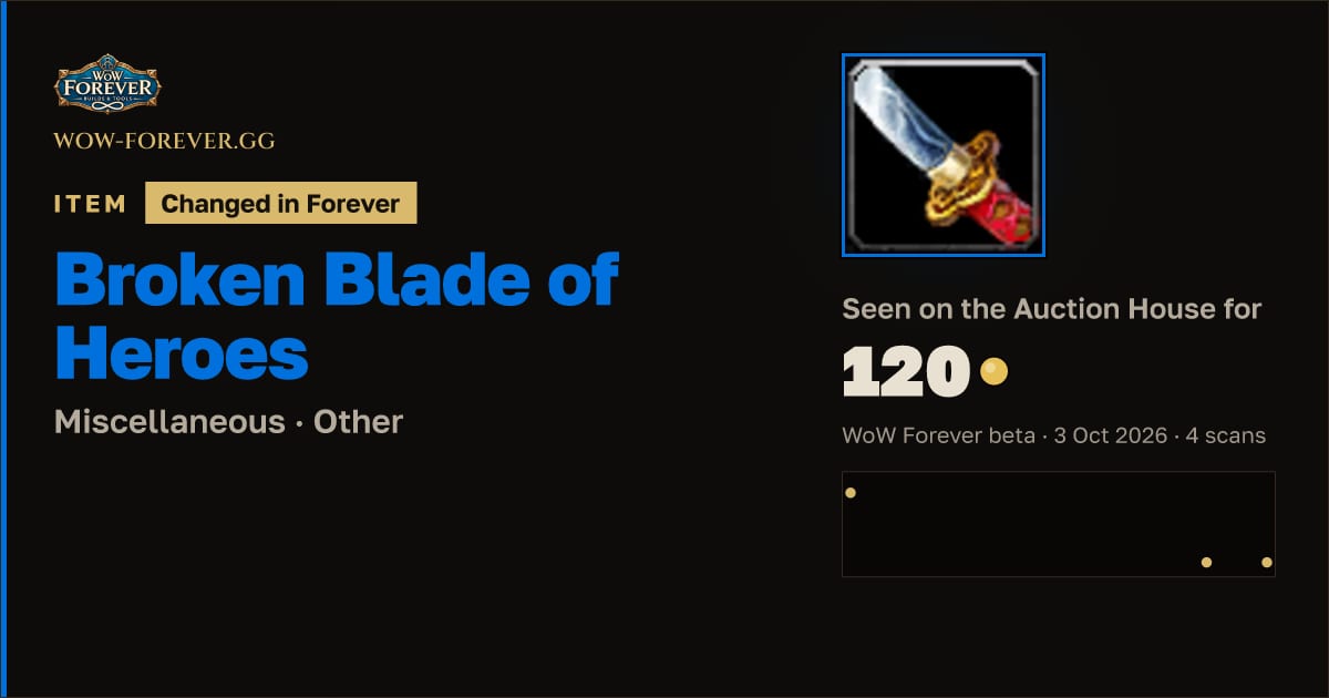 The preview card for Broken Blade of Heroes