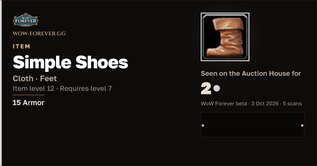 The preview card for Simple Shoes