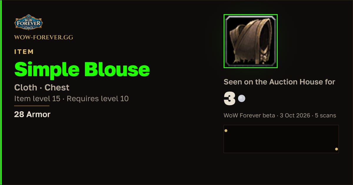 The preview card for Simple Blouse