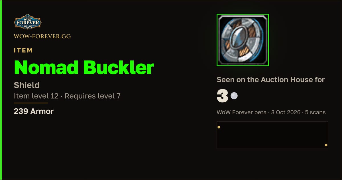 The preview card for Nomad Buckler
