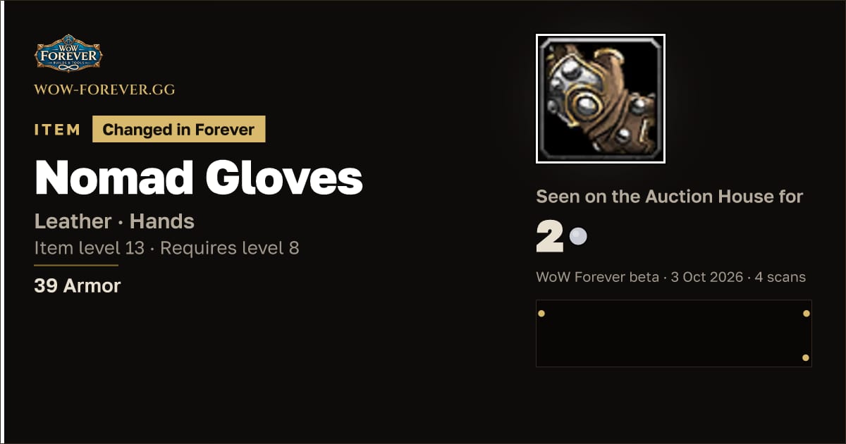 The preview card for Nomad Gloves