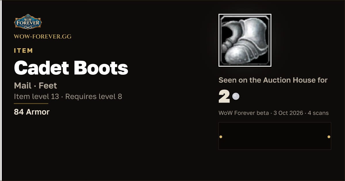 The preview card for Cadet Boots