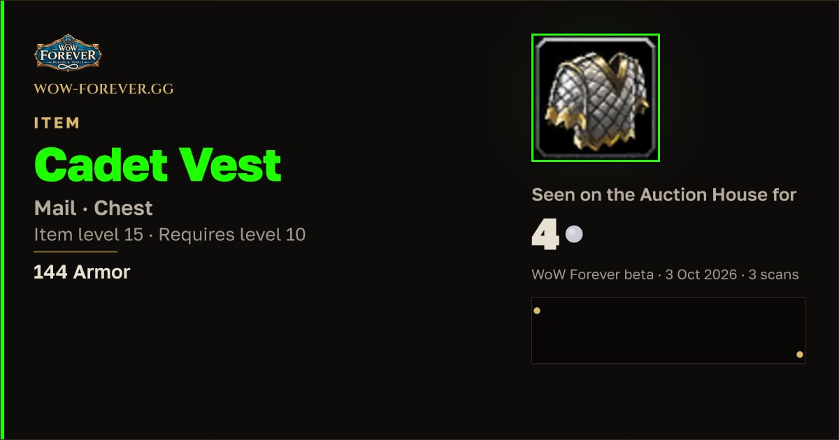 The preview card for Cadet Vest