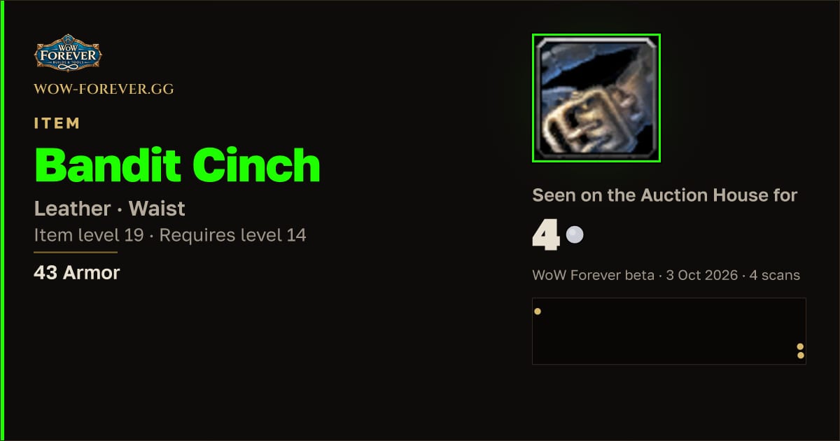 The preview card for Bandit Cinch
