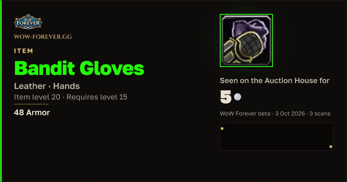 The preview card for Bandit Gloves