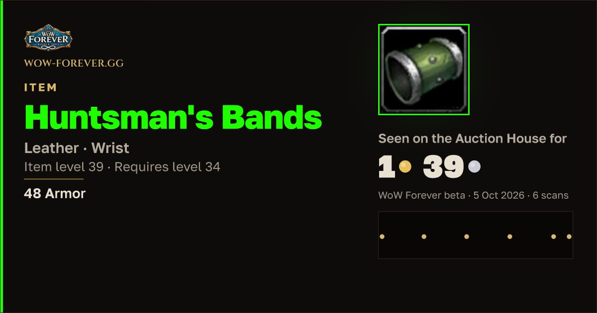 The preview card for Huntsman's Bands