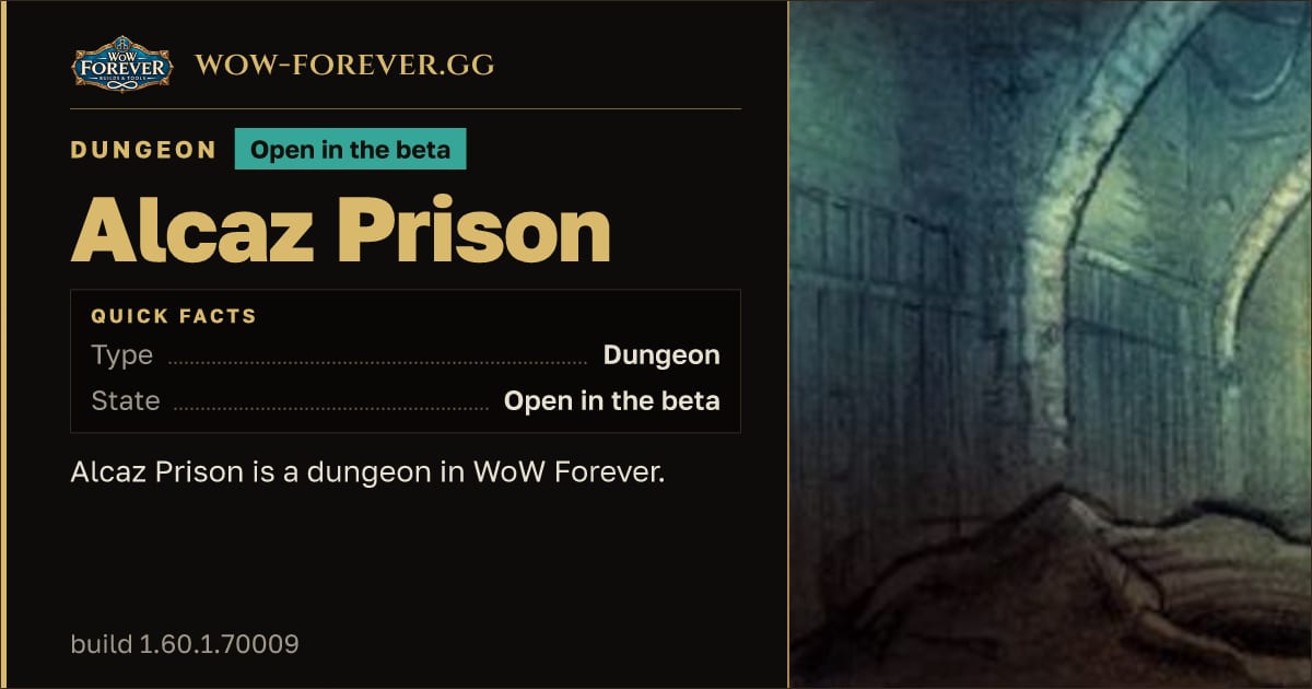The preview card for Alcaz Prison - WoW Forever Dungeon