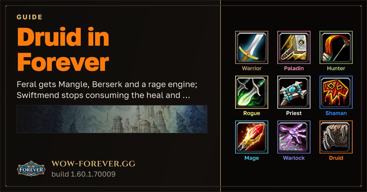 The preview card for Druid in Forever - WoW Forever Classes Guide