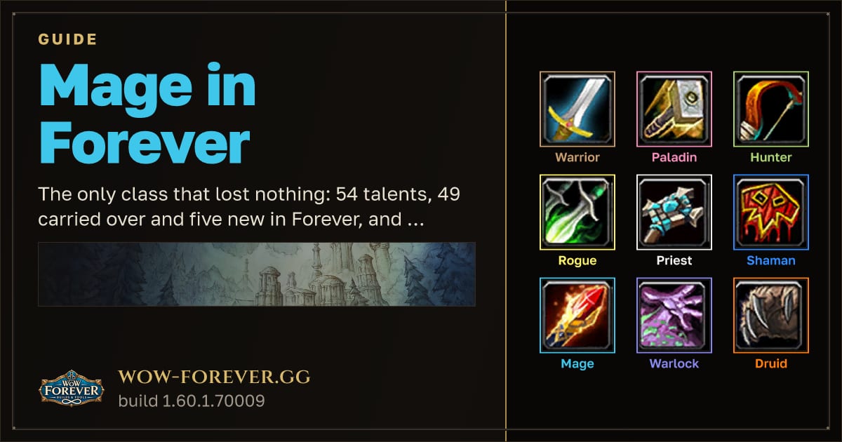 The preview card for Mage in Forever - WoW Forever Classes Guide