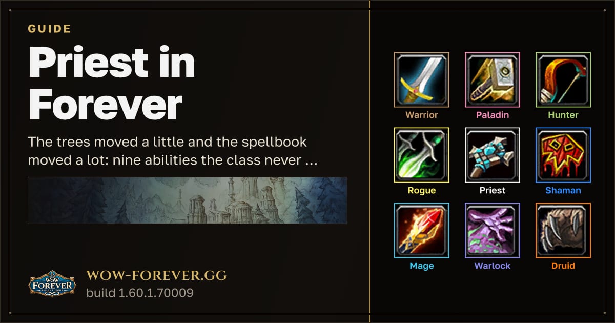 The preview card for Priest in Forever - WoW Forever Classes Guide