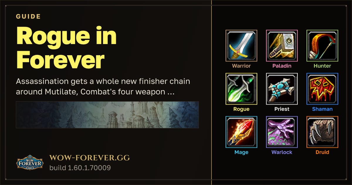 The preview card for Rogue in Forever - WoW Forever Classes Guide