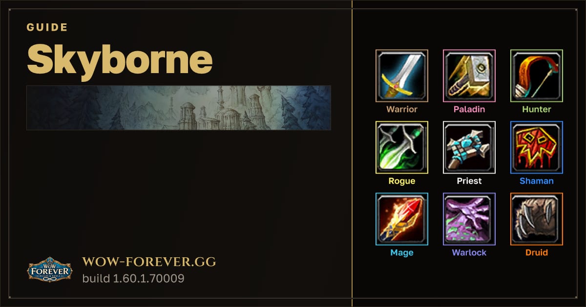 The preview card for Skyborne - WoW Forever Races Guide