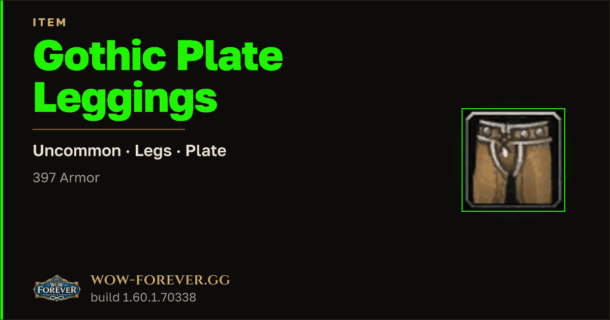 The preview card for Gothic Plate Leggings
