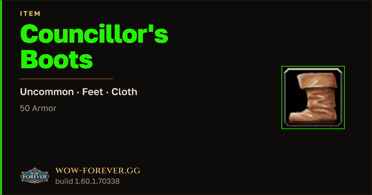 The preview card for Councillor's Boots