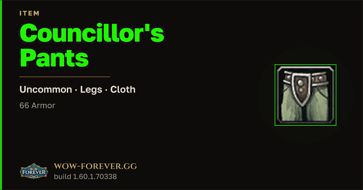 The preview card for Councillor's Pants