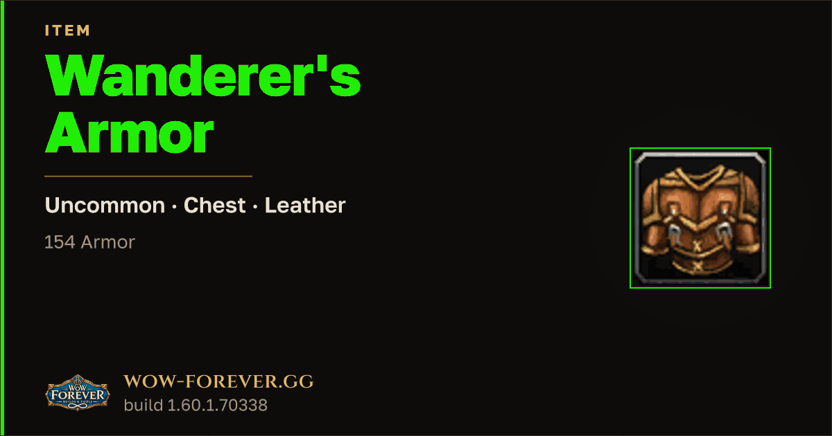 The preview card for Wanderer's Armor