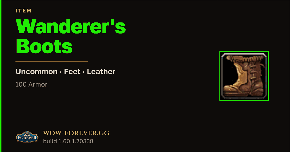 The preview card for Wanderer's Boots