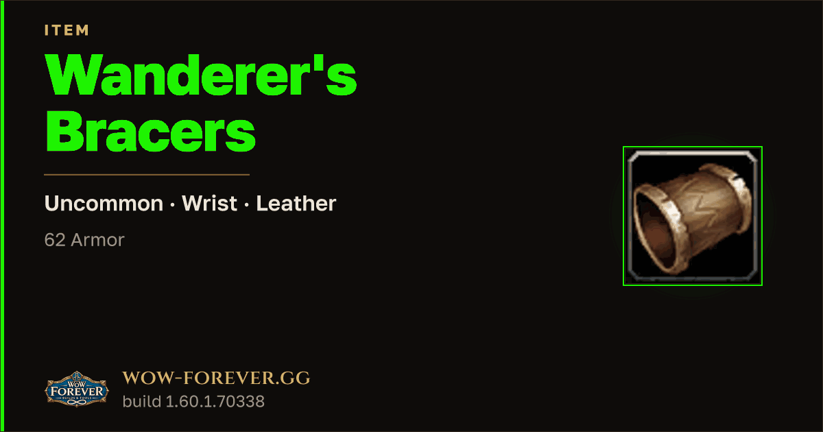 The preview card for Wanderer's Bracers