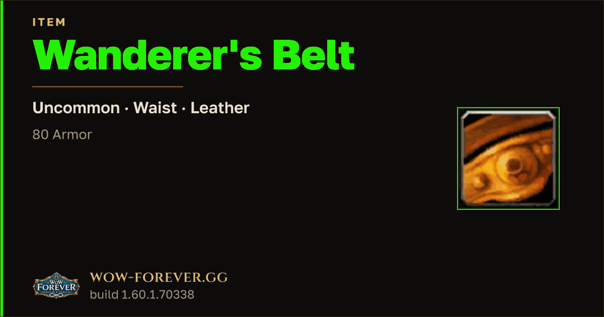The preview card for Wanderer's Belt