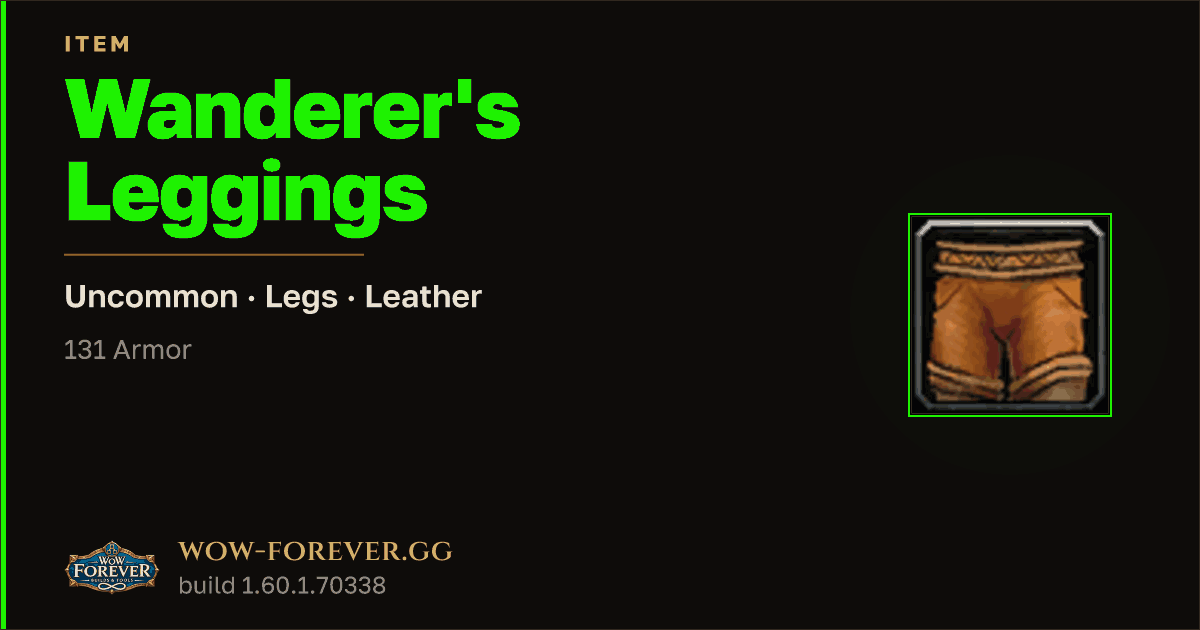 The preview card for Wanderer's Leggings